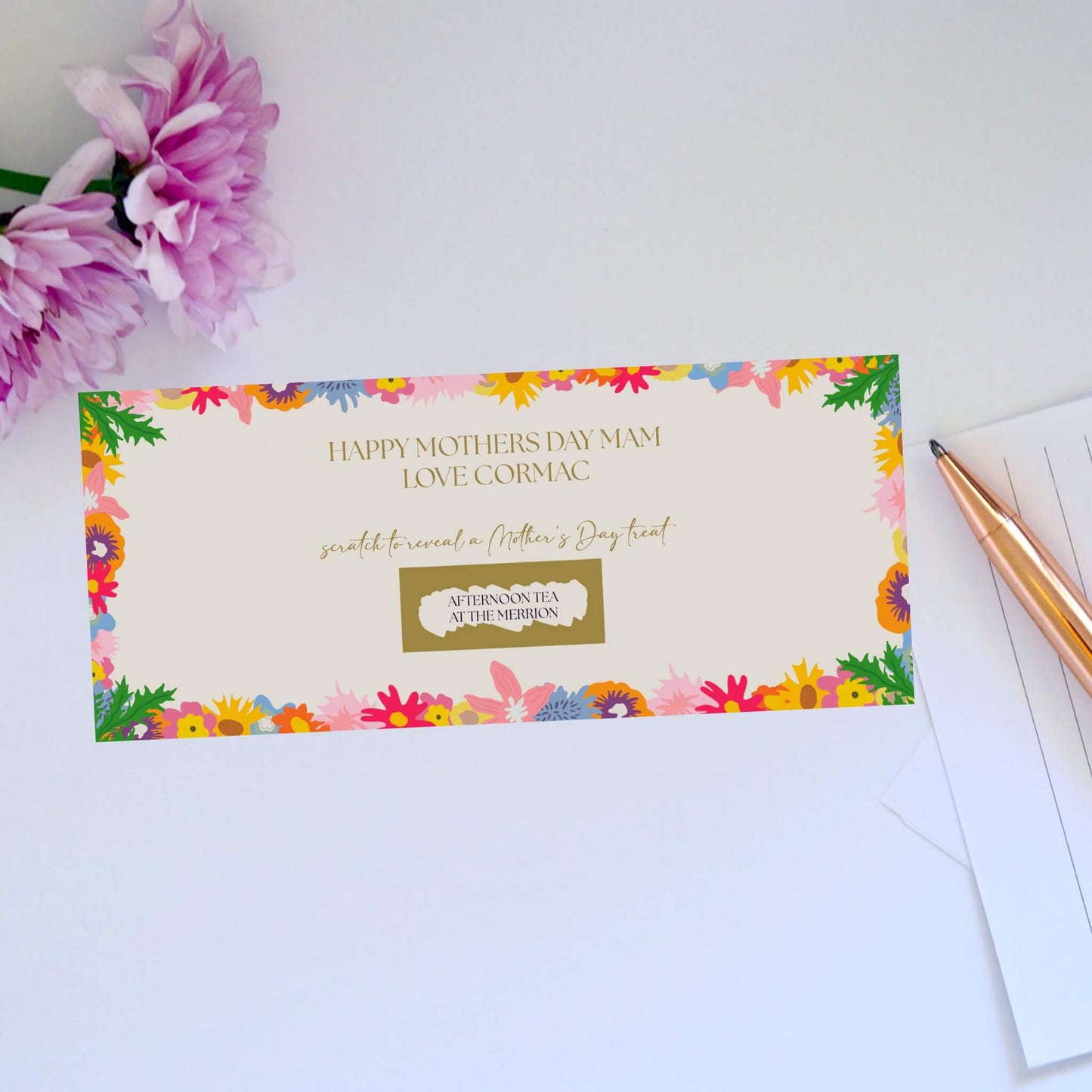 Floral Personalised Scratch Card