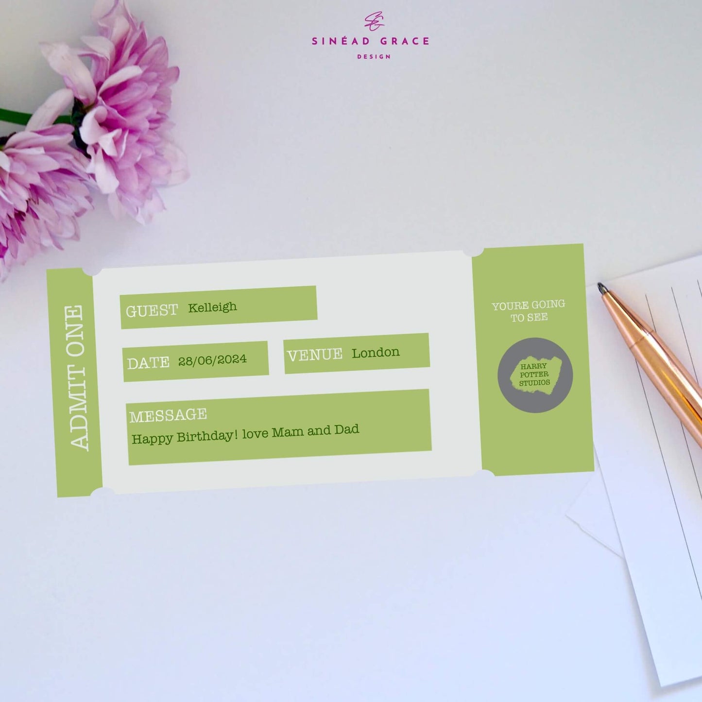 Personalised Admit One Scratch Card