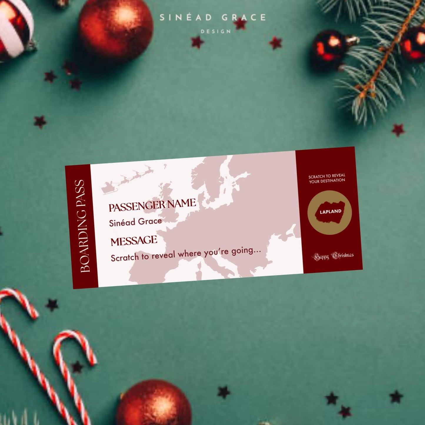 Personalised Boarding Pass Scratch Card