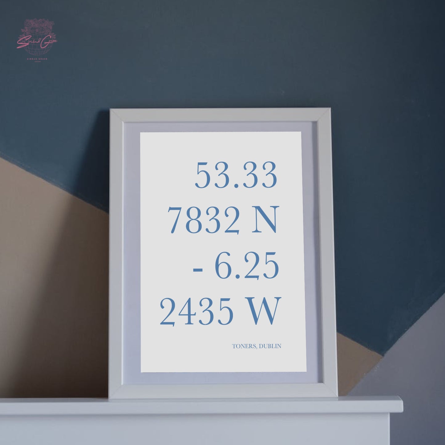 Geo Co-Ordinates Personalised Print